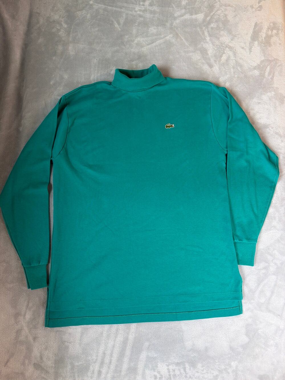 Vintage 80s Izod Lacoste Turtleneck Shirt Emerald Green Made in USA Women's XL